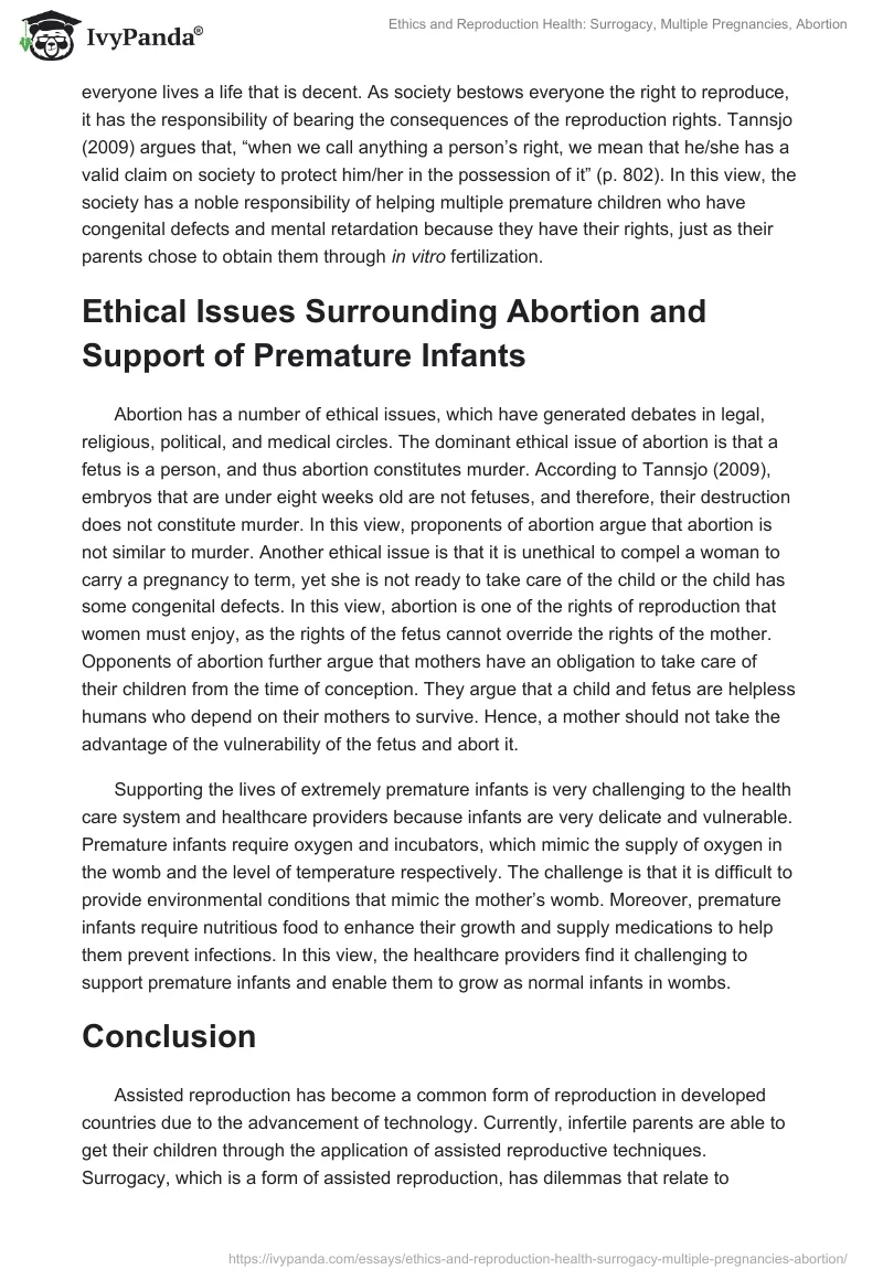 Ethics and Reproduction Health: Surrogacy, Multiple Pregnancies, Abortion. Page 3