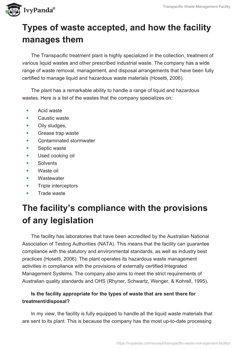 Transpacific Waste Management Facility. Page 2