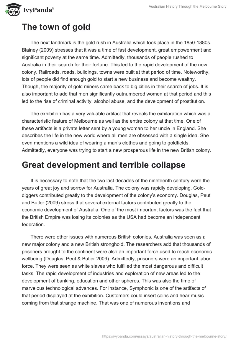 Australian History Through the Melbourne Story. Page 2