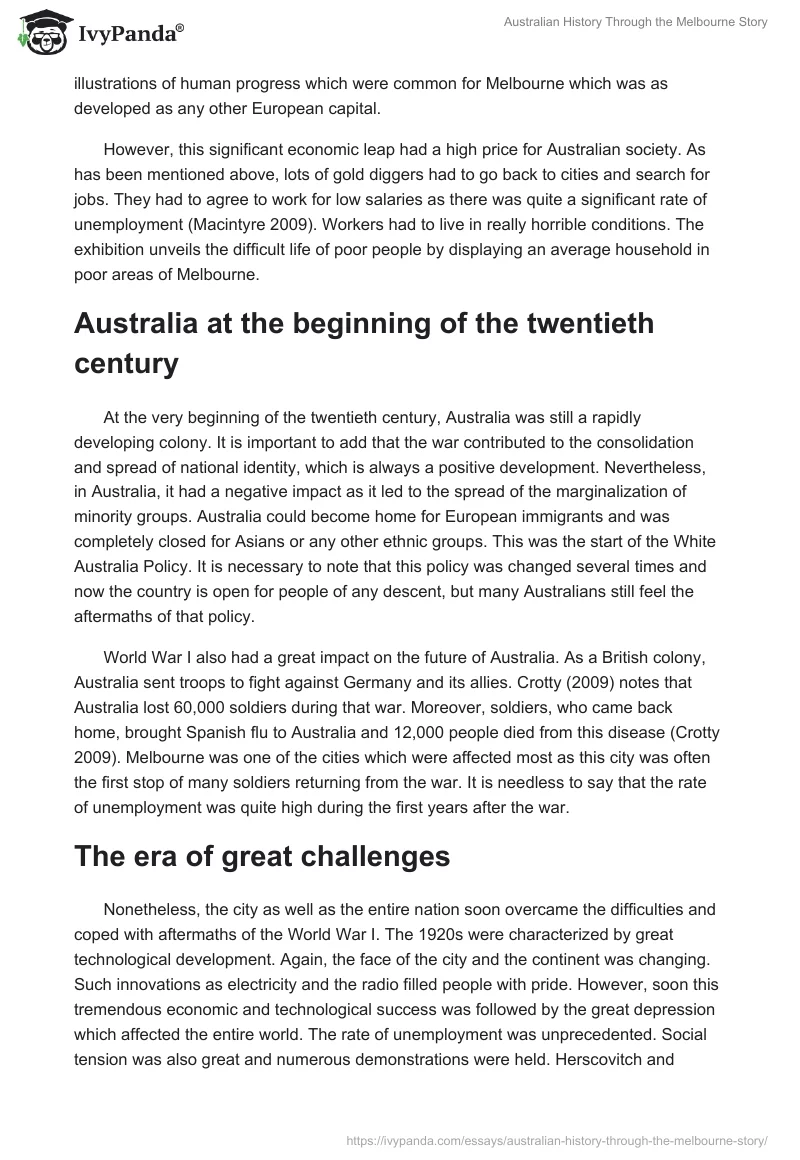 Australian History Through the Melbourne Story. Page 3