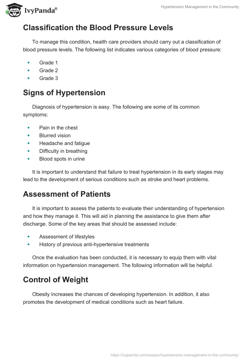 Hypertension Management in the Community. Page 2