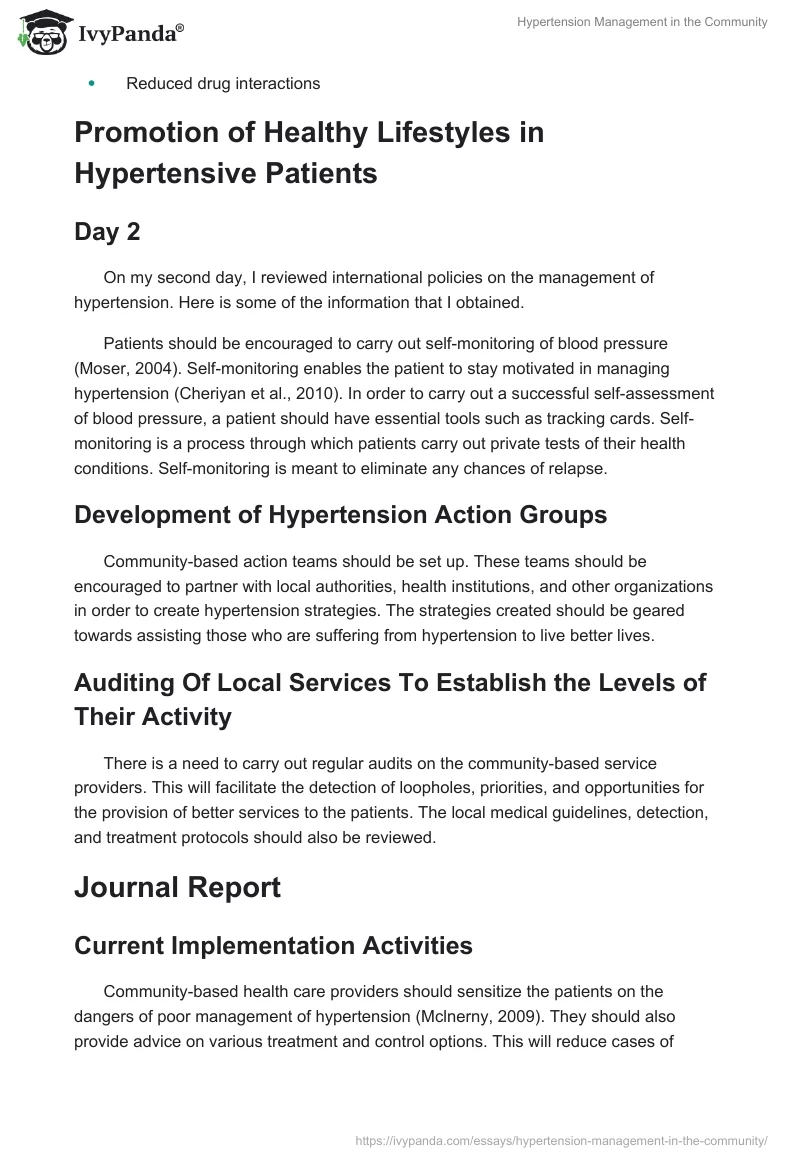 Hypertension Management in the Community. Page 4