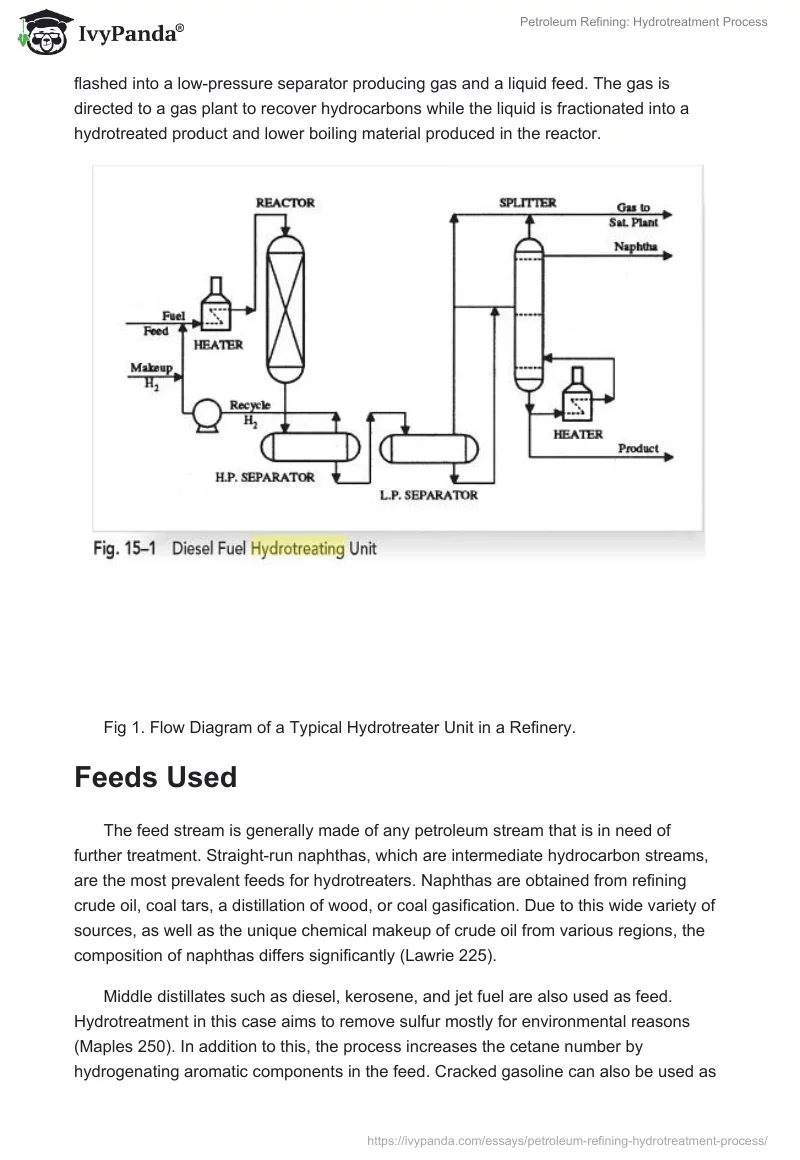 Petroleum Refining: Hydrotreatment Process. Page 3