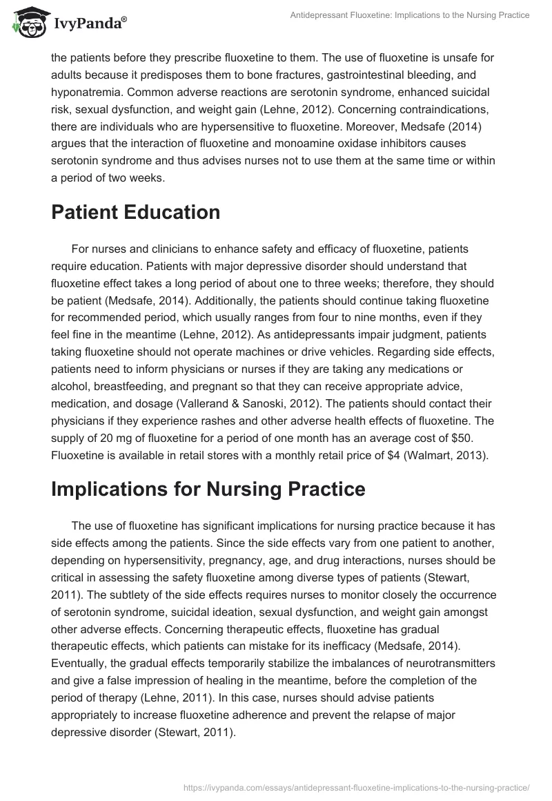 Antidepressant Fluoxetine: Implications to the Nursing Practice. Page 3