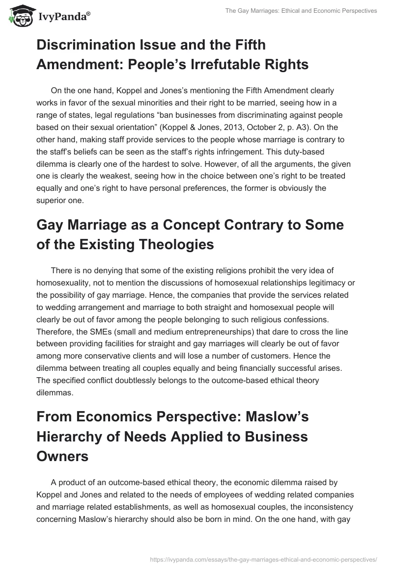 The Gay Marriages: Ethical and Economic Perspectives. Page 2