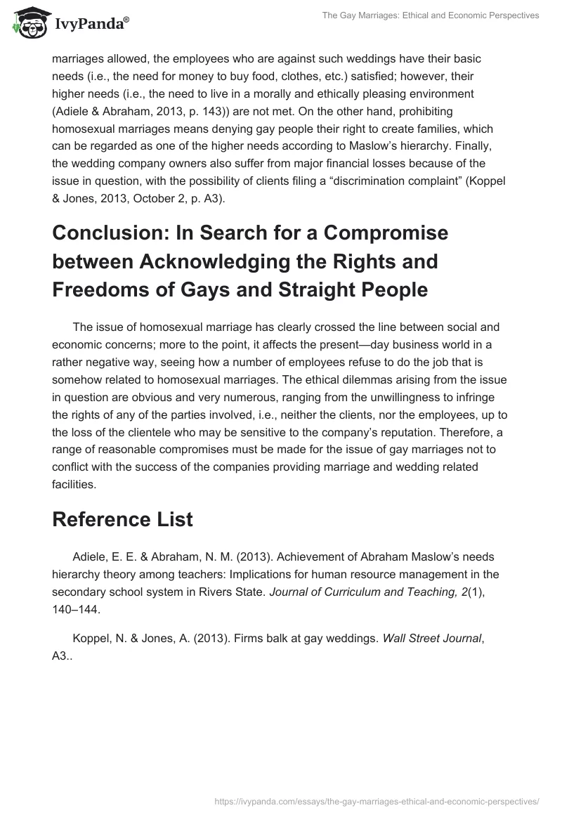 The Gay Marriages: Ethical and Economic Perspectives. Page 3
