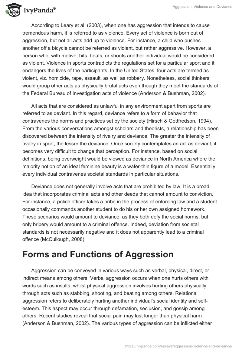 Aggression, Violence and Deviance. Page 2