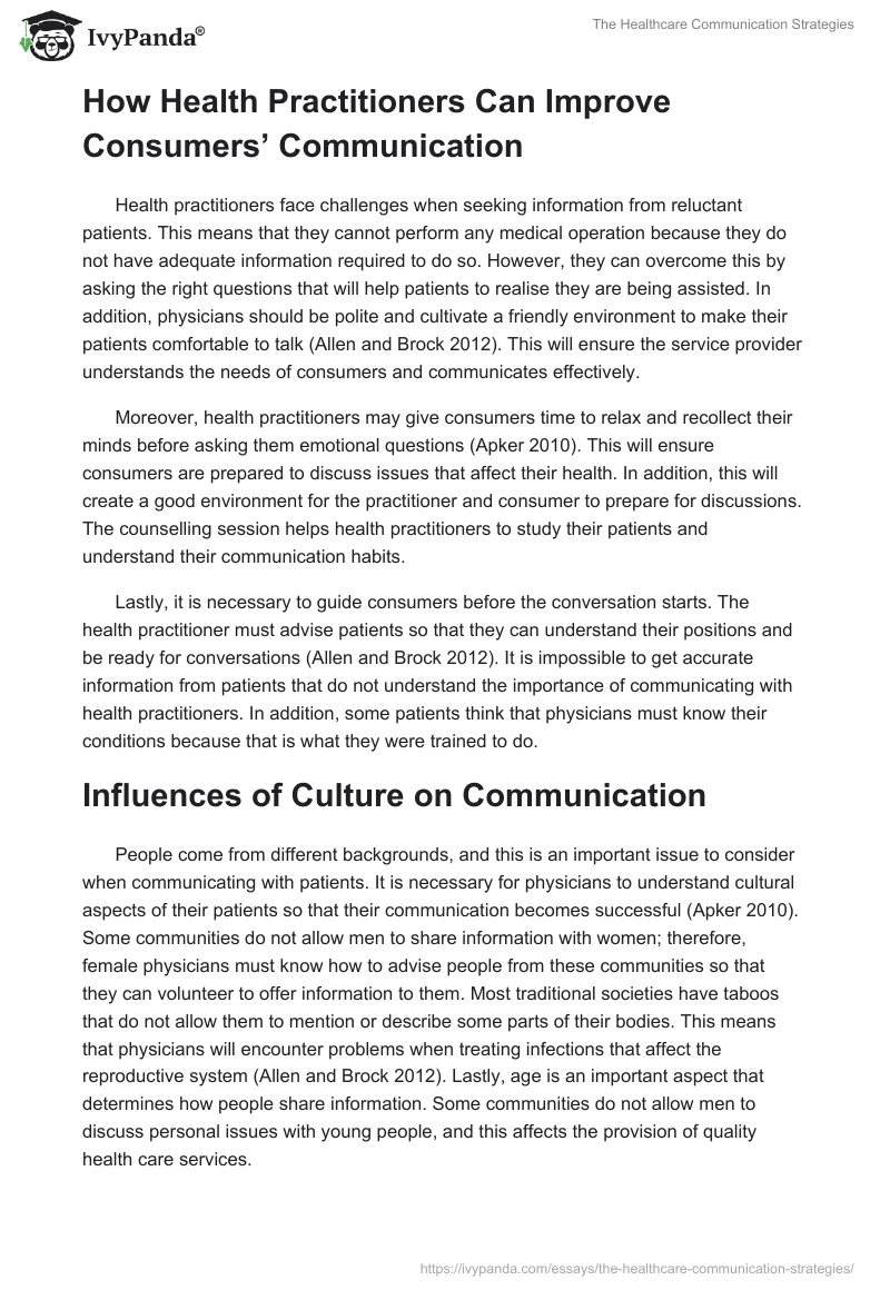 The Healthcare Communication Strategies. Page 3