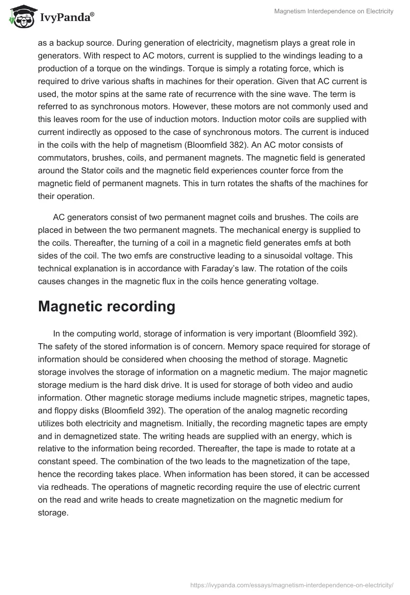 Magnetism Interdependence on Electricity. Page 2