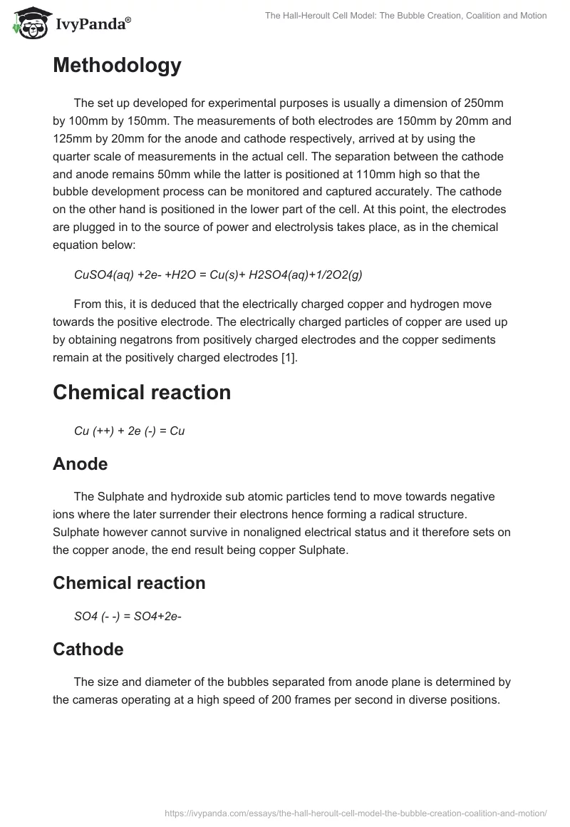 The Hall-Heroult Cell Model: The Bubble Creation, Coalition and Motion. Page 4