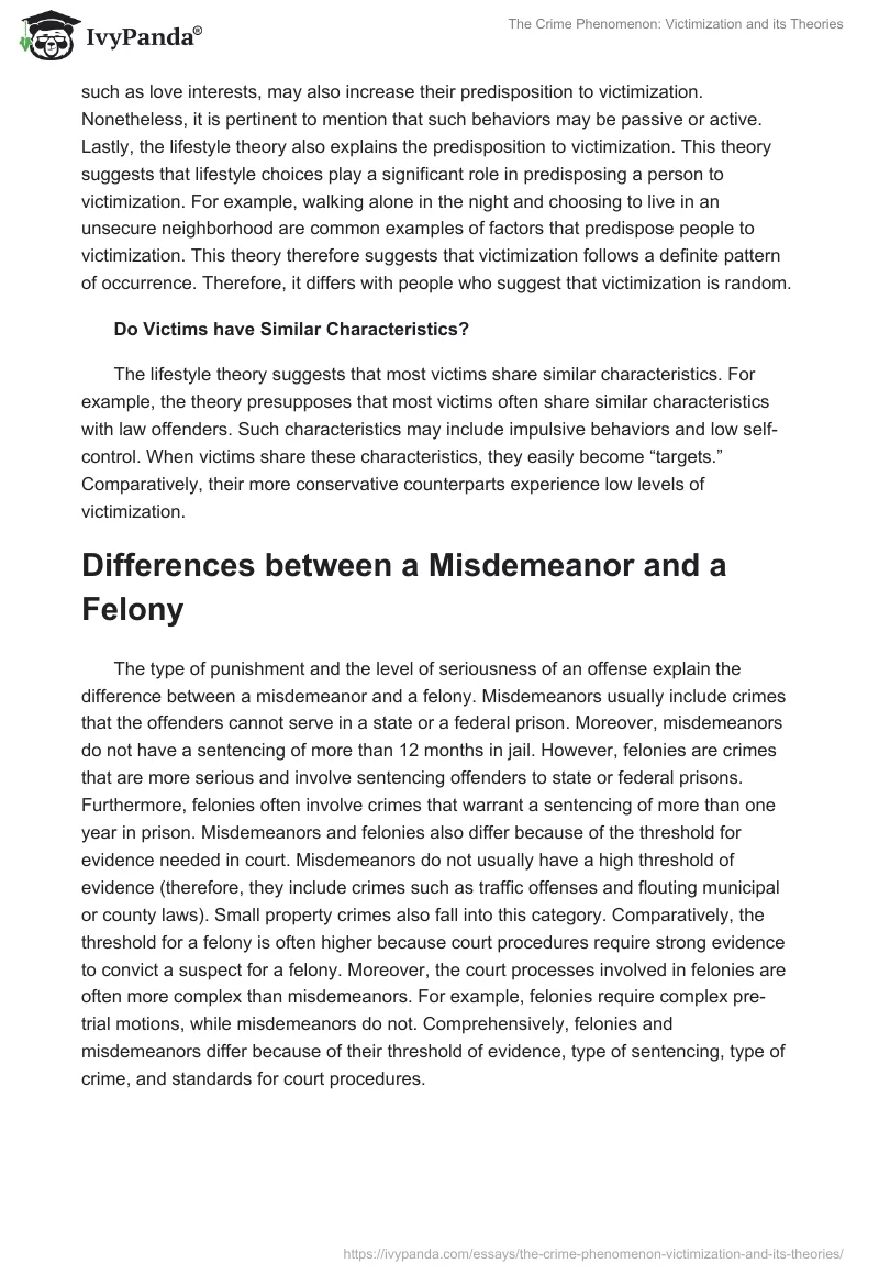 The Crime Phenomenon: Victimization and Its Theories. Page 2