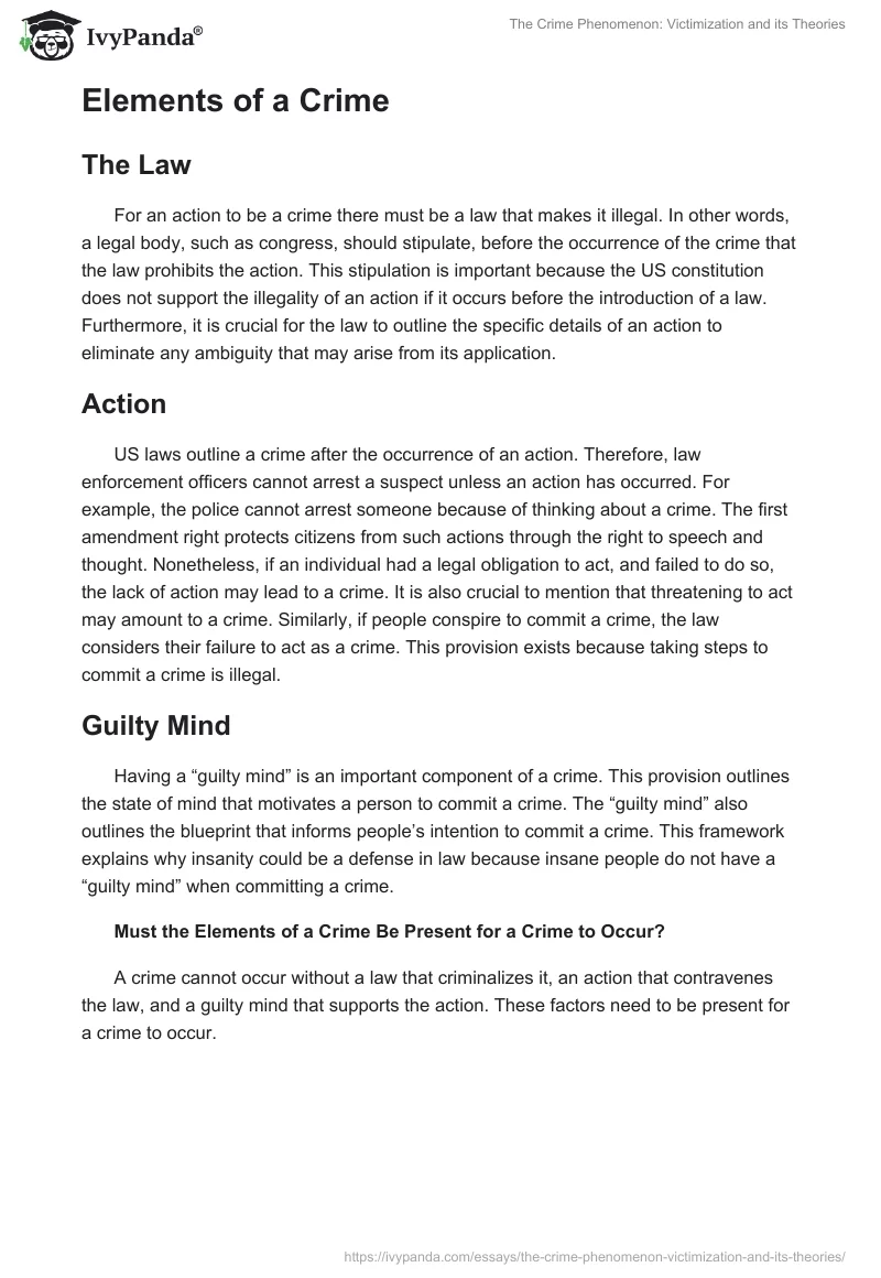 The Crime Phenomenon: Victimization and Its Theories. Page 3