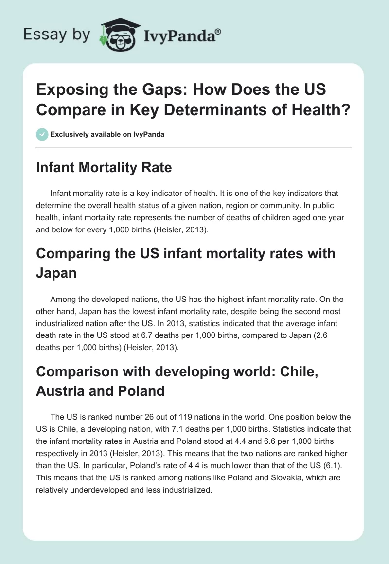 Exposing the Gaps: How Does the US Compare in Key Determinants of Health?. Page 1