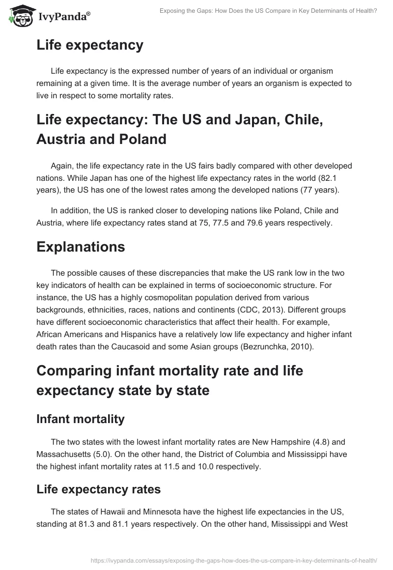 Exposing the Gaps: How Does the US Compare in Key Determinants of Health?. Page 2