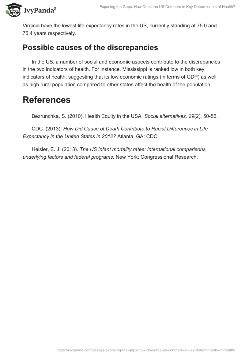 Exposing the Gaps: How Does the US Compare in Key Determinants of Health?. Page 3