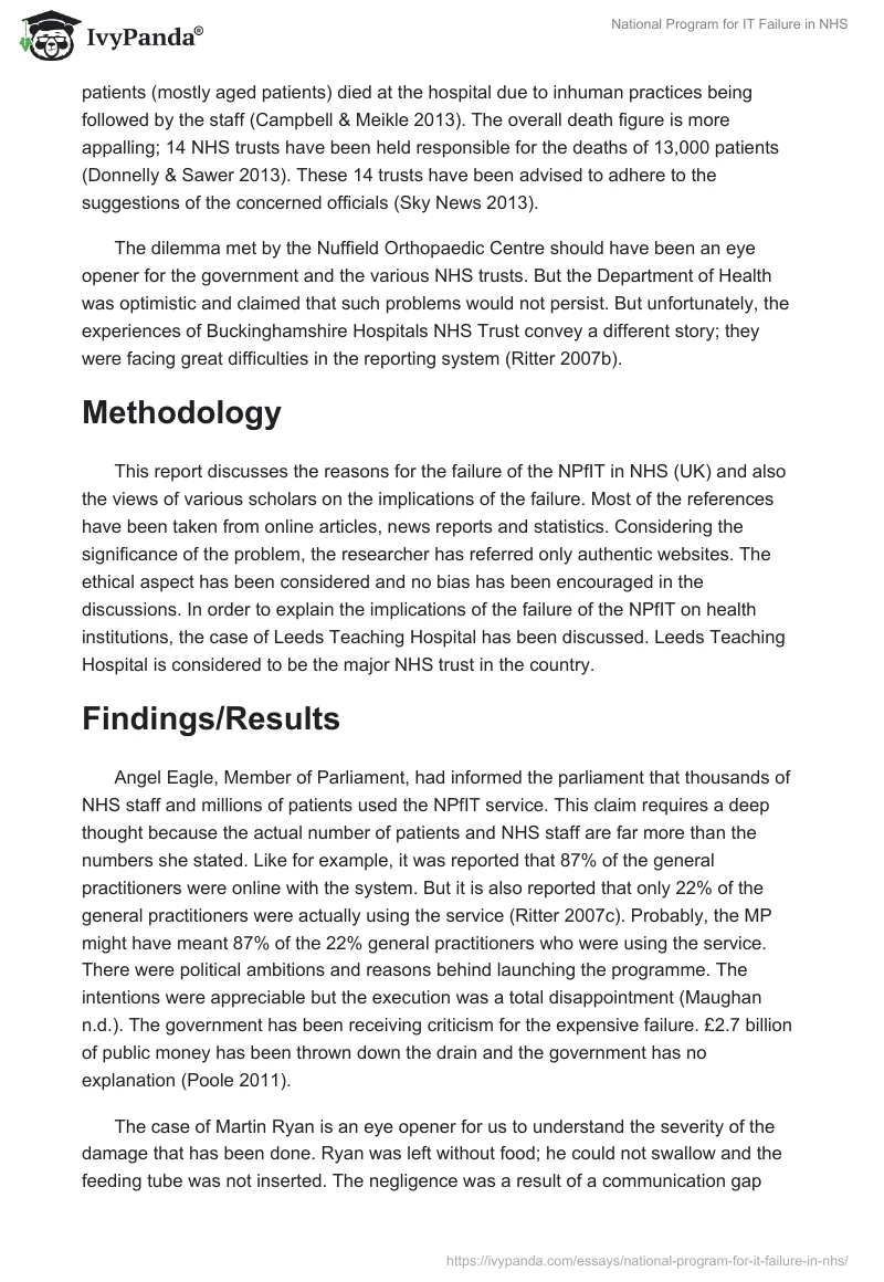 National Program for IT Failure in NHS. Page 4
