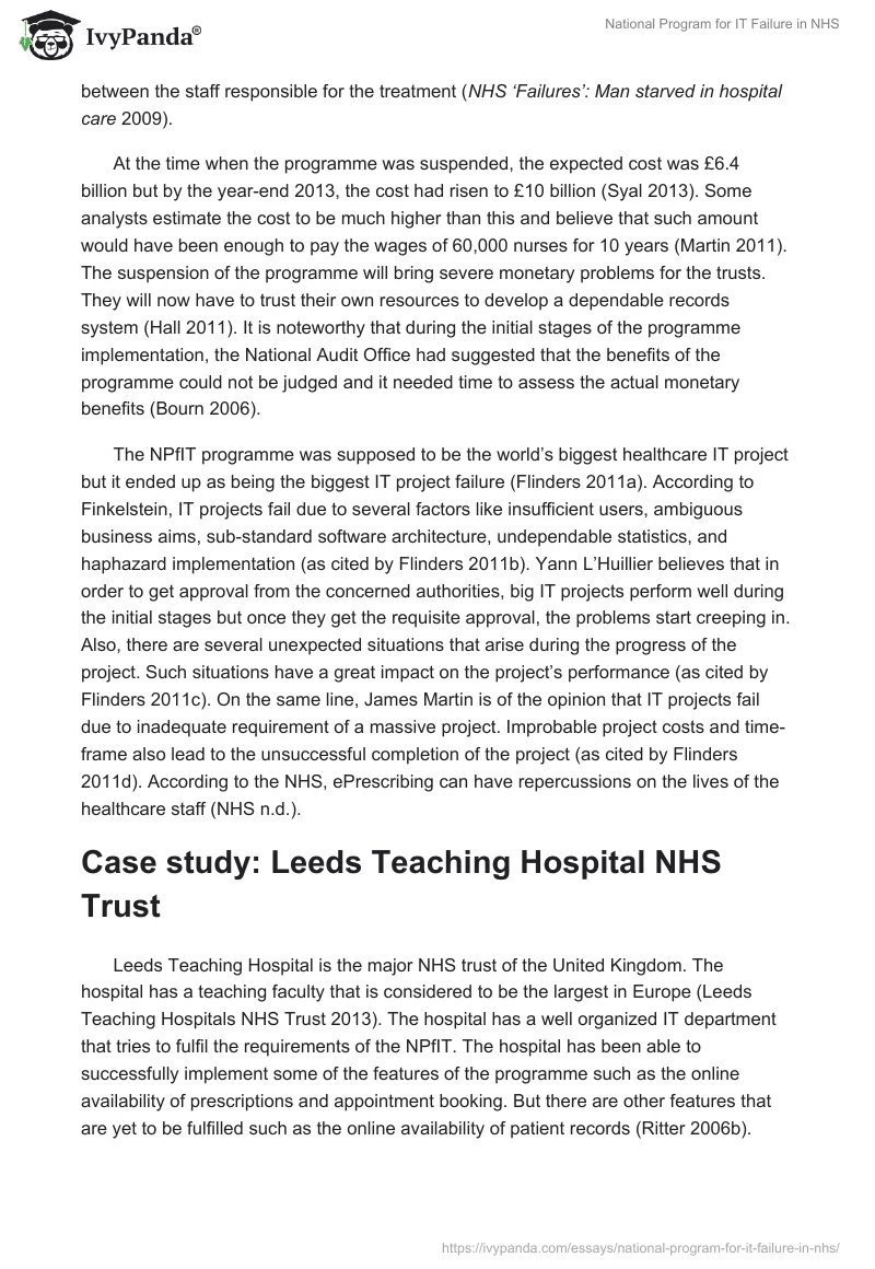 National Program for IT Failure in NHS. Page 5