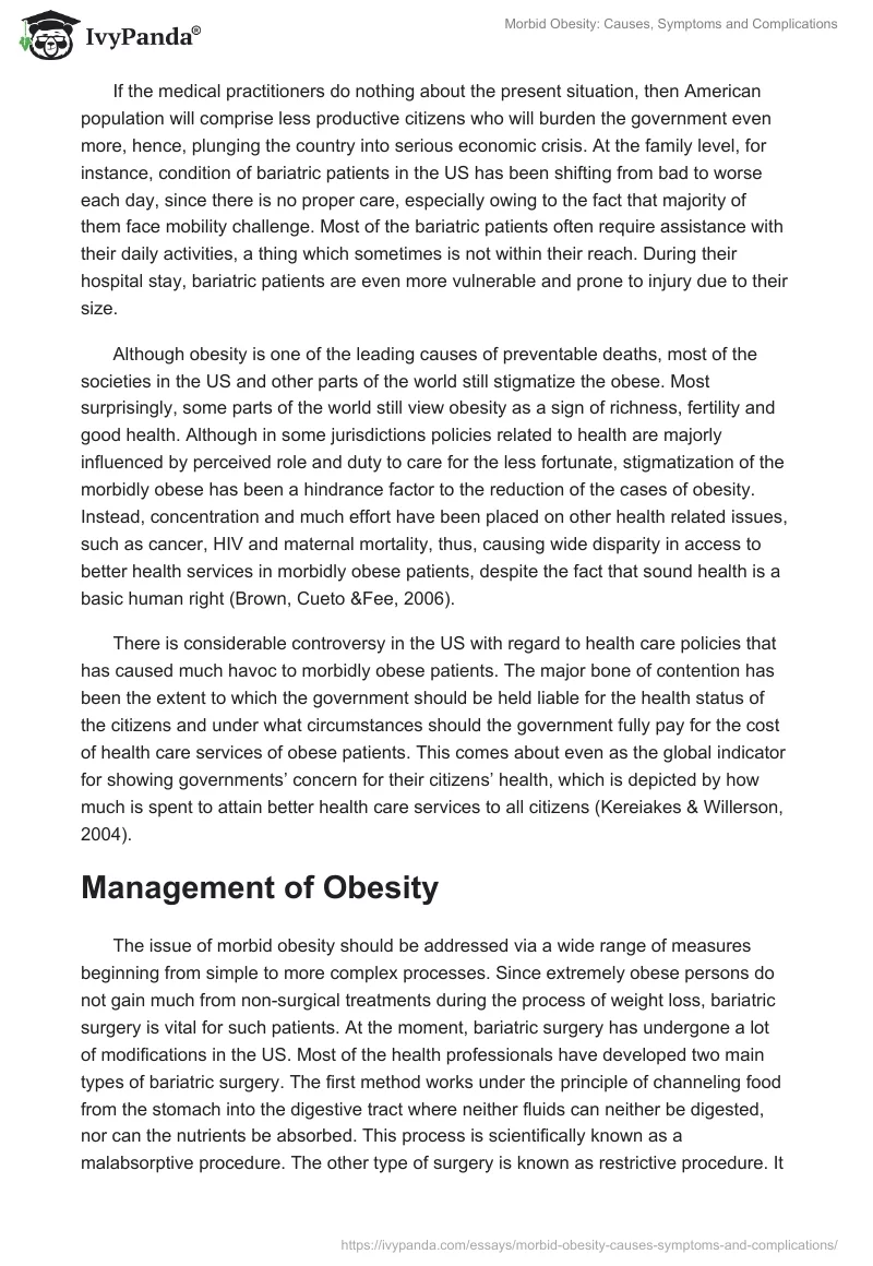 Morbid Obesity: Causes, Symptoms and Complications. Page 3