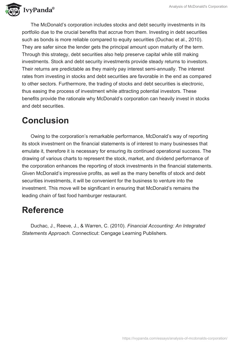 Analysis of McDonald's Corporation. Page 2