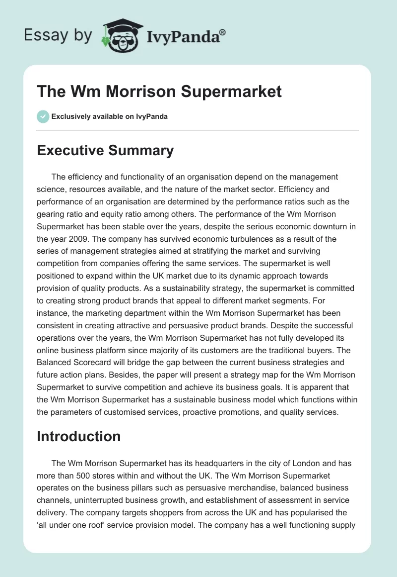 The Wm Morrison Supermarket. Page 1