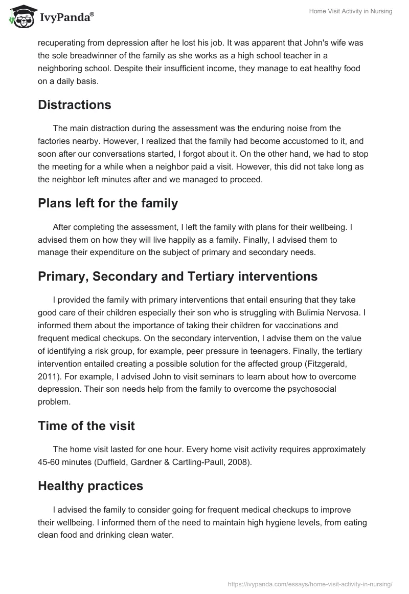 Home Visit Activity in Nursing. Page 3