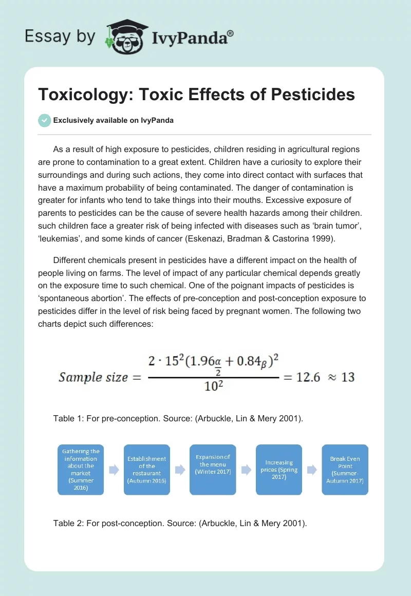 Toxicology: Toxic Effects of Pesticides. Page 1