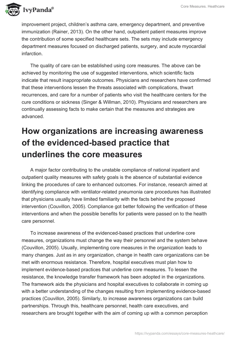 Core Measures. Heathcare. Page 2