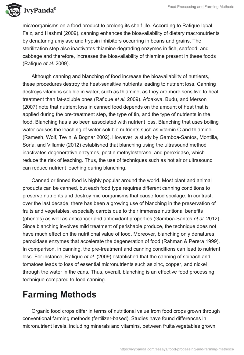 Food Processing and Farming Methods. Page 2
