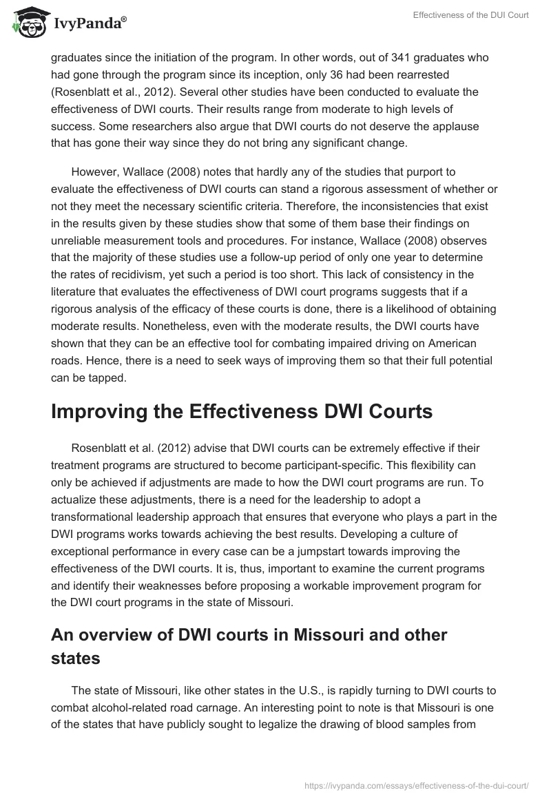 Effectiveness of the DUI Court. Page 3