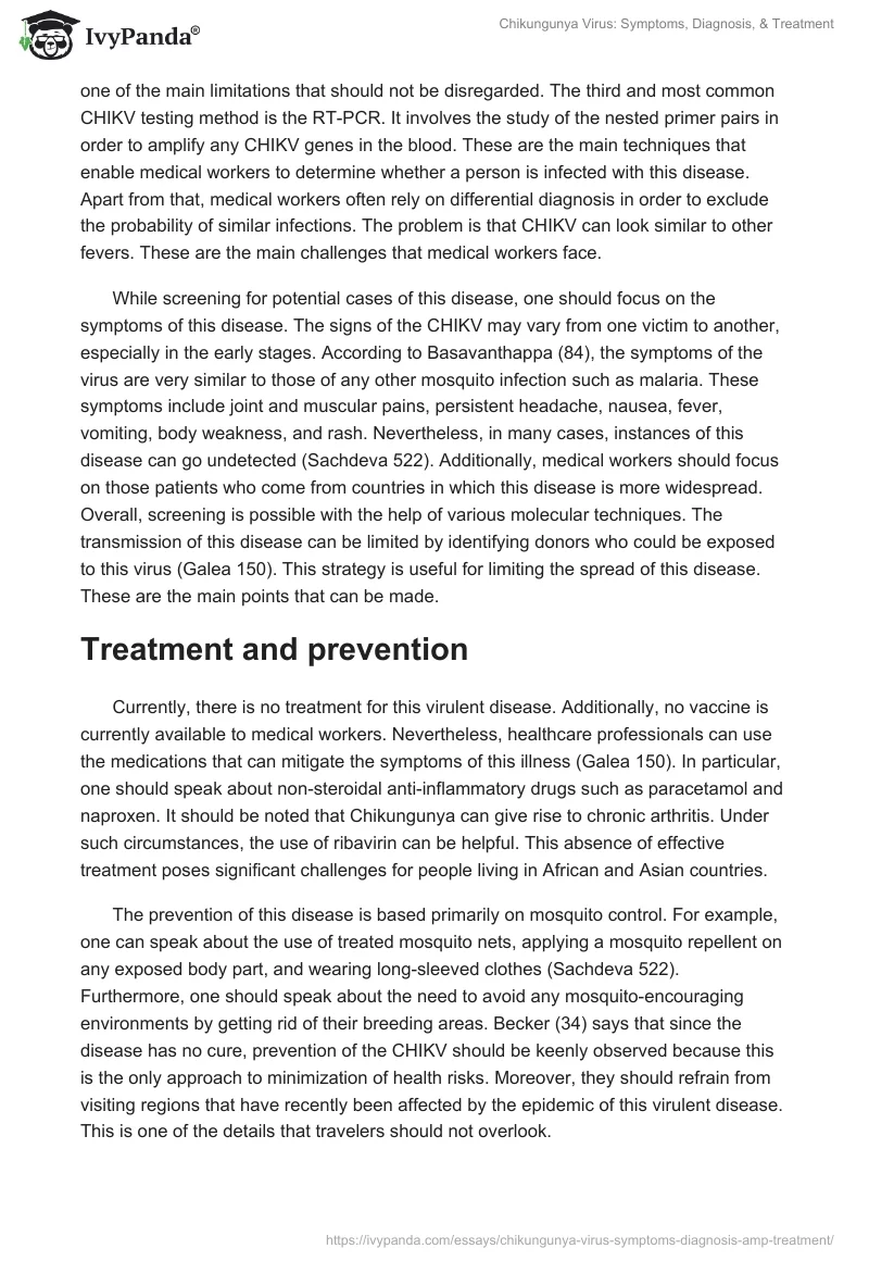 Chikungunya Virus: Symptoms, Diagnosis, & Treatment. Page 4