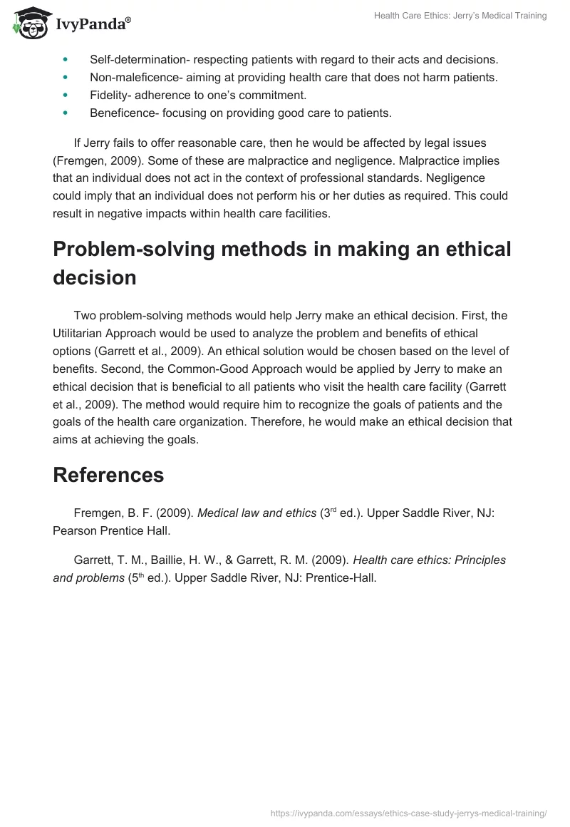 Health Care Ethics: Jerry’s Medical Training. Page 3