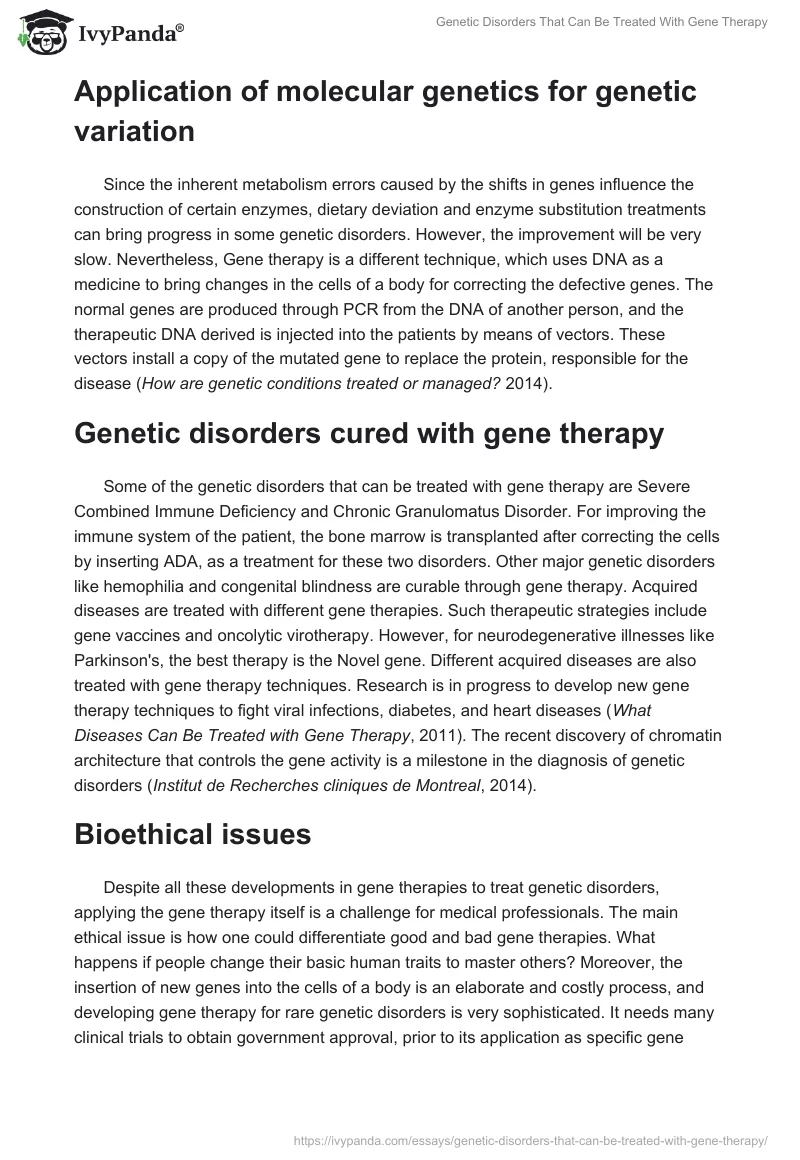Genetic Disorders That Can Be Treated With Gene Therapy. Page 2