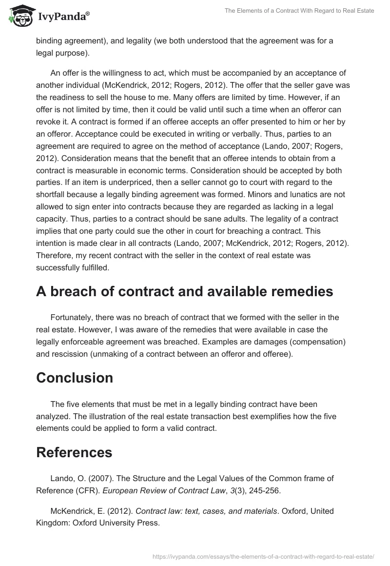 The Elements of a Contract With Regard to Real Estate. Page 2
