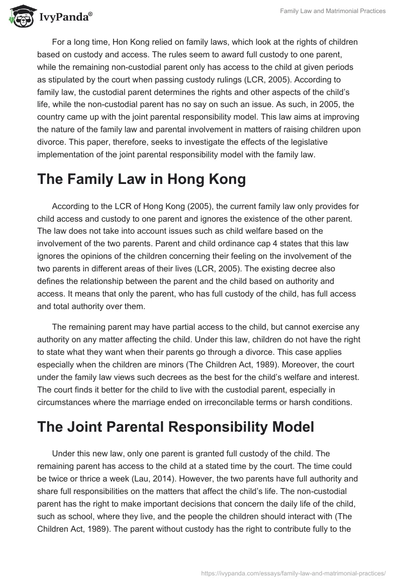 Family Law and Matrimonial Practices. Page 2