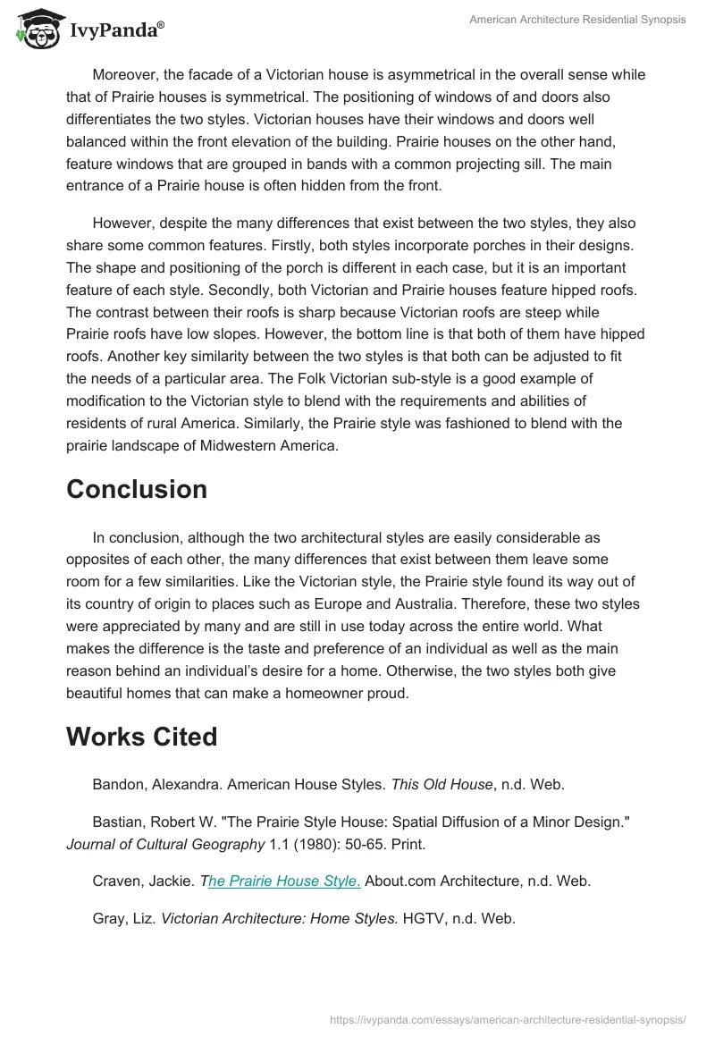 American Architecture Residential Synopsis. Page 4