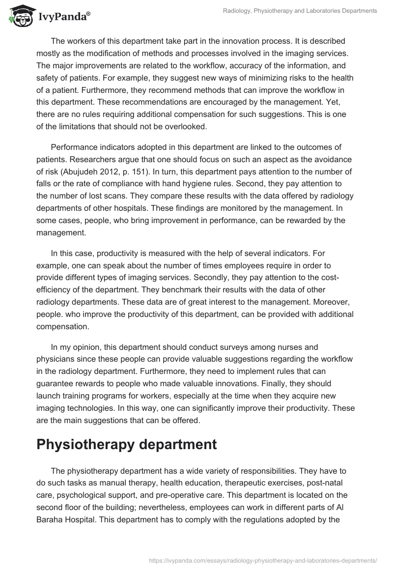 Radiology, Physiotherapy and Laboratories Departments. Page 2