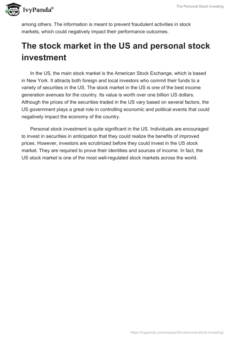 The Personal Stock Investing. Page 2