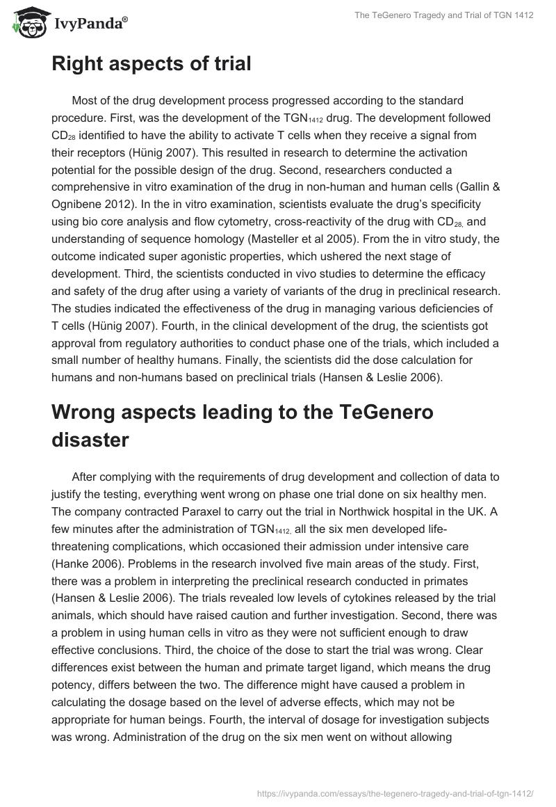 The TeGenero Tragedy and Trial of TGN 1412. Page 2