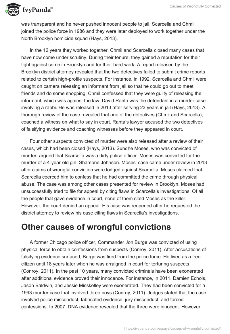 Causes of Wrongfully Convicted. Page 3