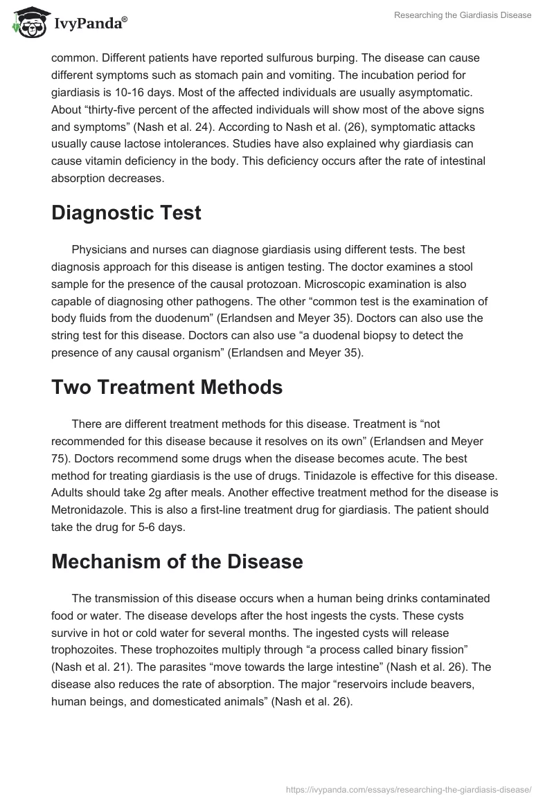 Researching the Giardiasis Disease. Page 2