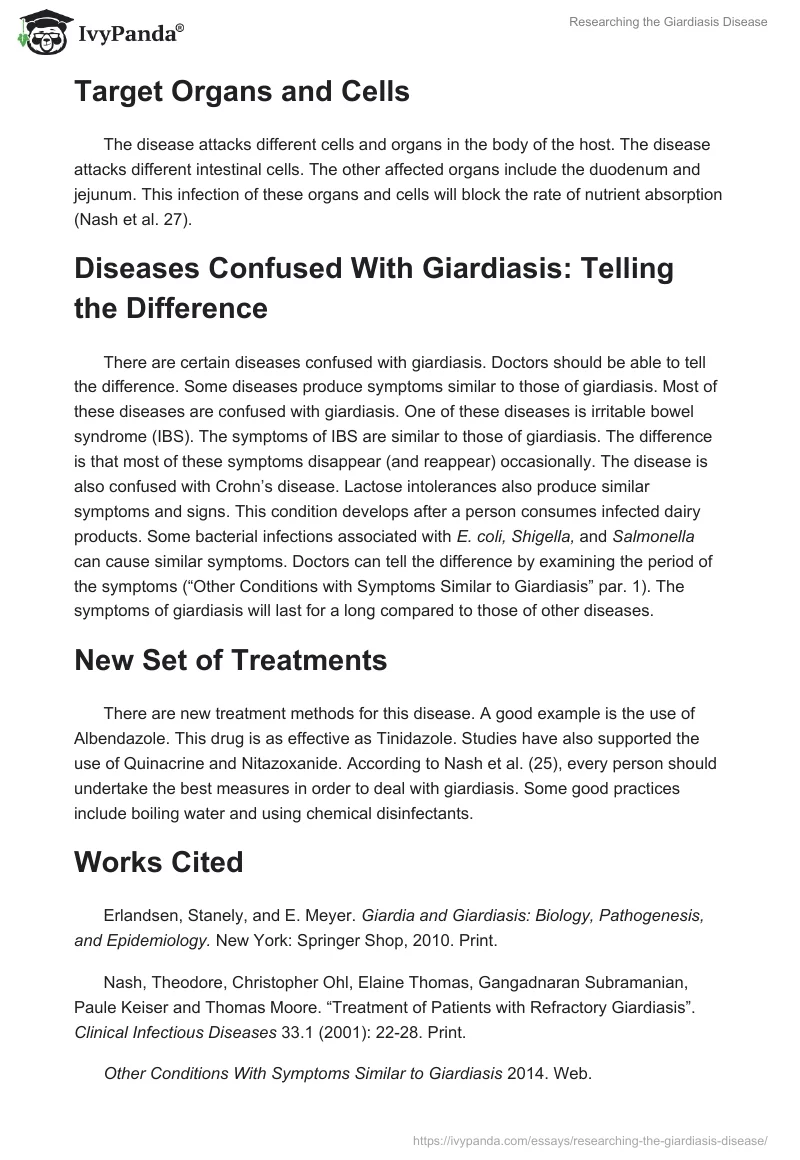 Researching the Giardiasis Disease. Page 3