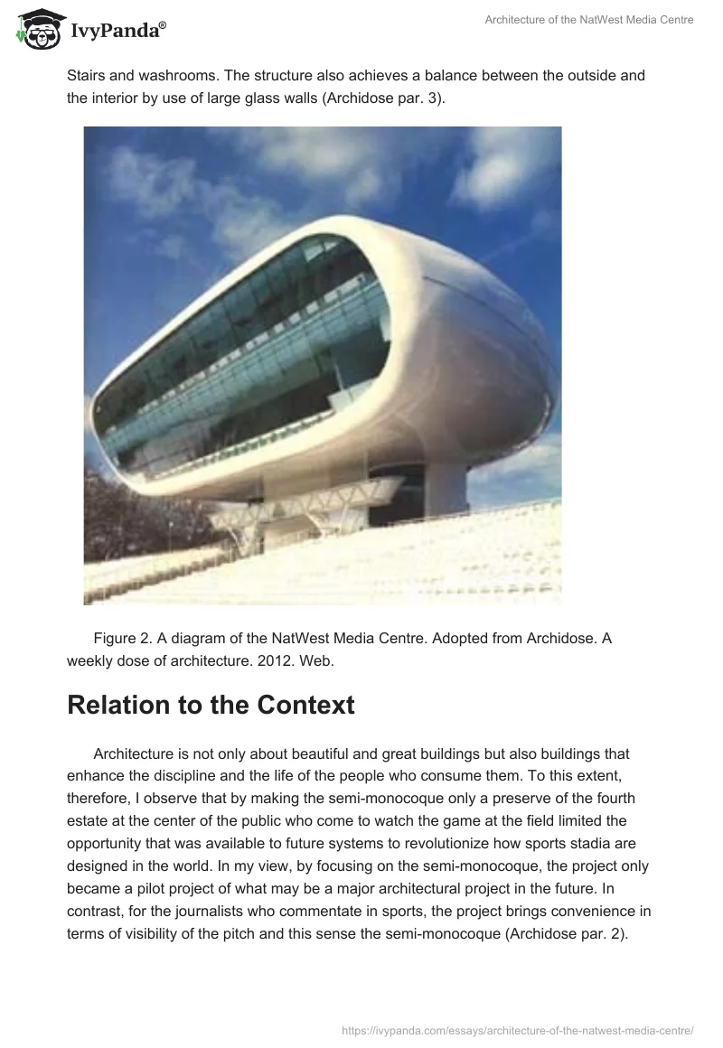 Architecture of the NatWest Media Centre. Page 2
