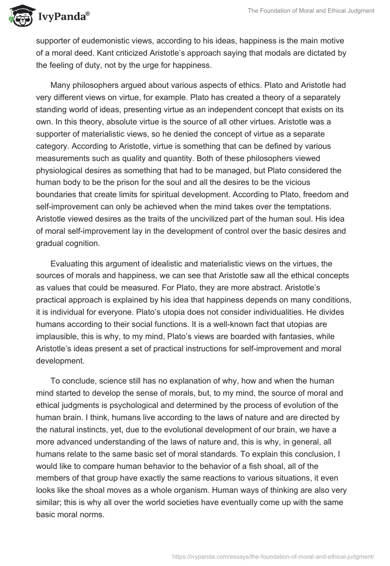 The Foundation of Moral and Ethical Judgment. Page 2