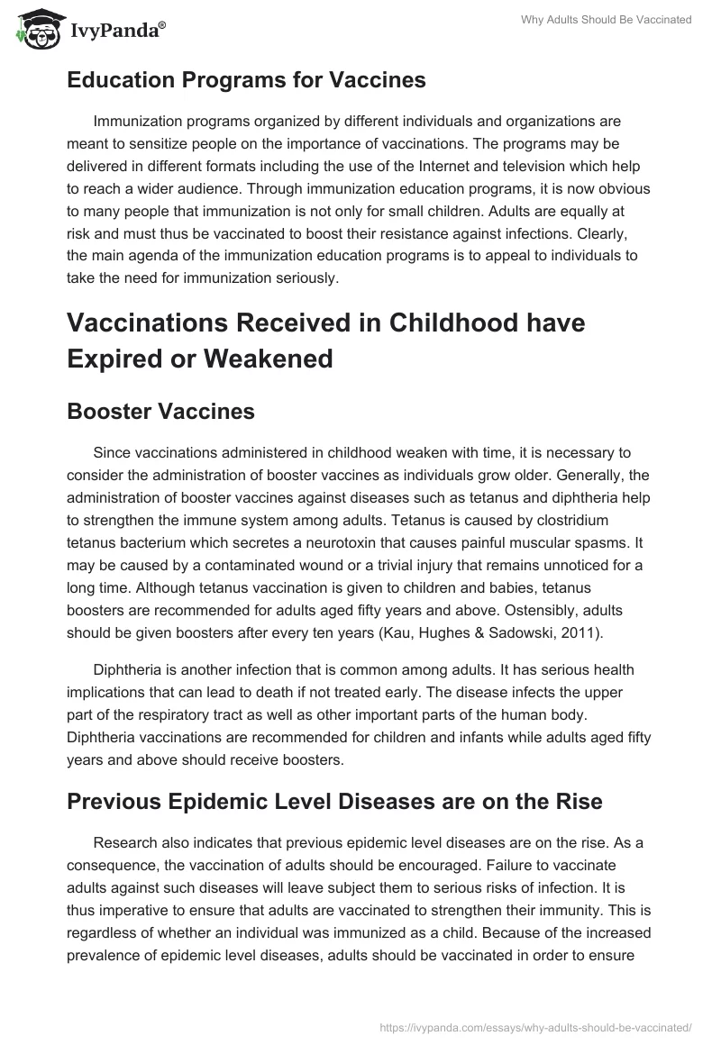 Why Adults Should Be Vaccinated. Page 2