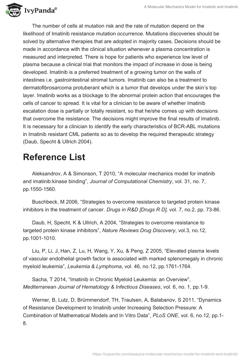 A Molecular Mechanics Model for Imatinib and Imatinib. Page 4