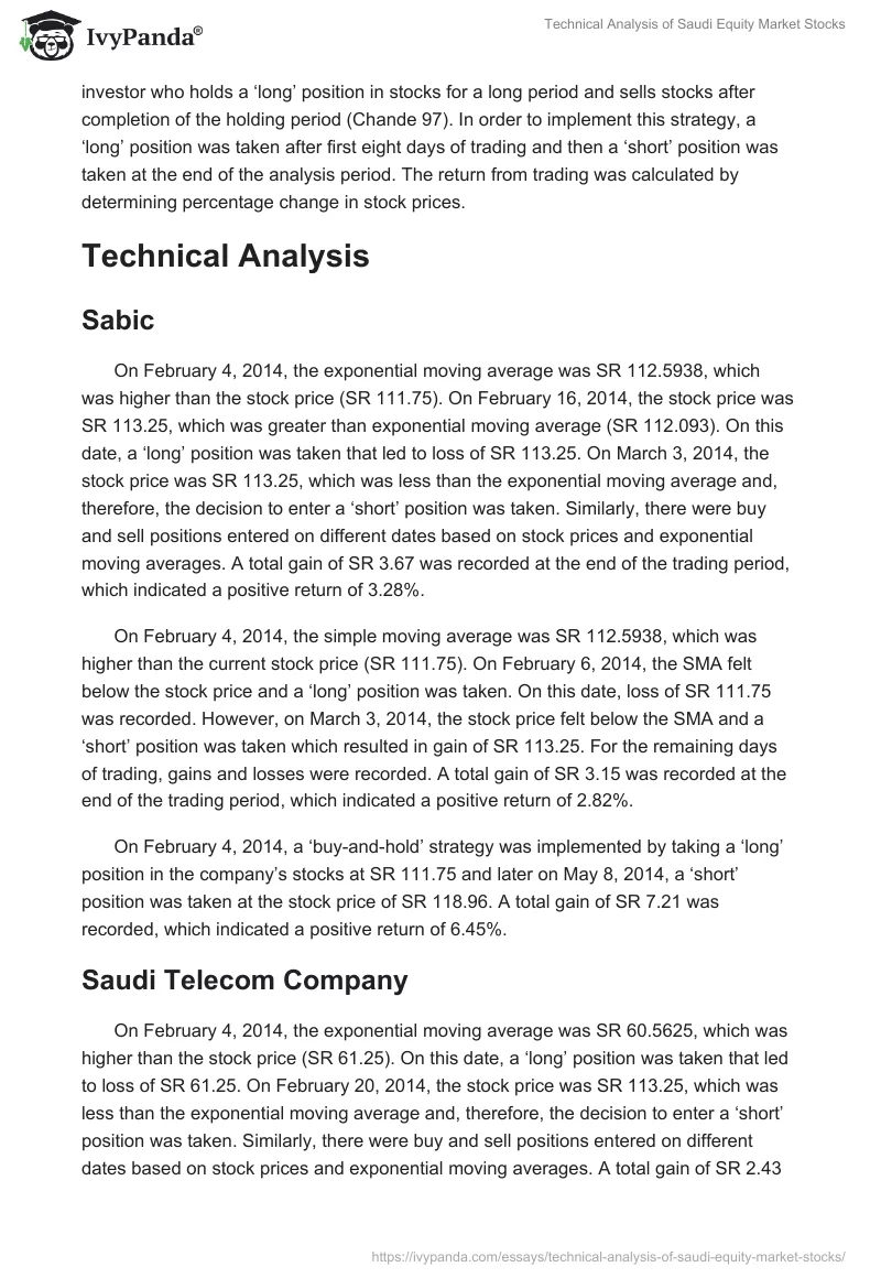 Technical Analysis of Saudi Equity Market Stocks. Page 3