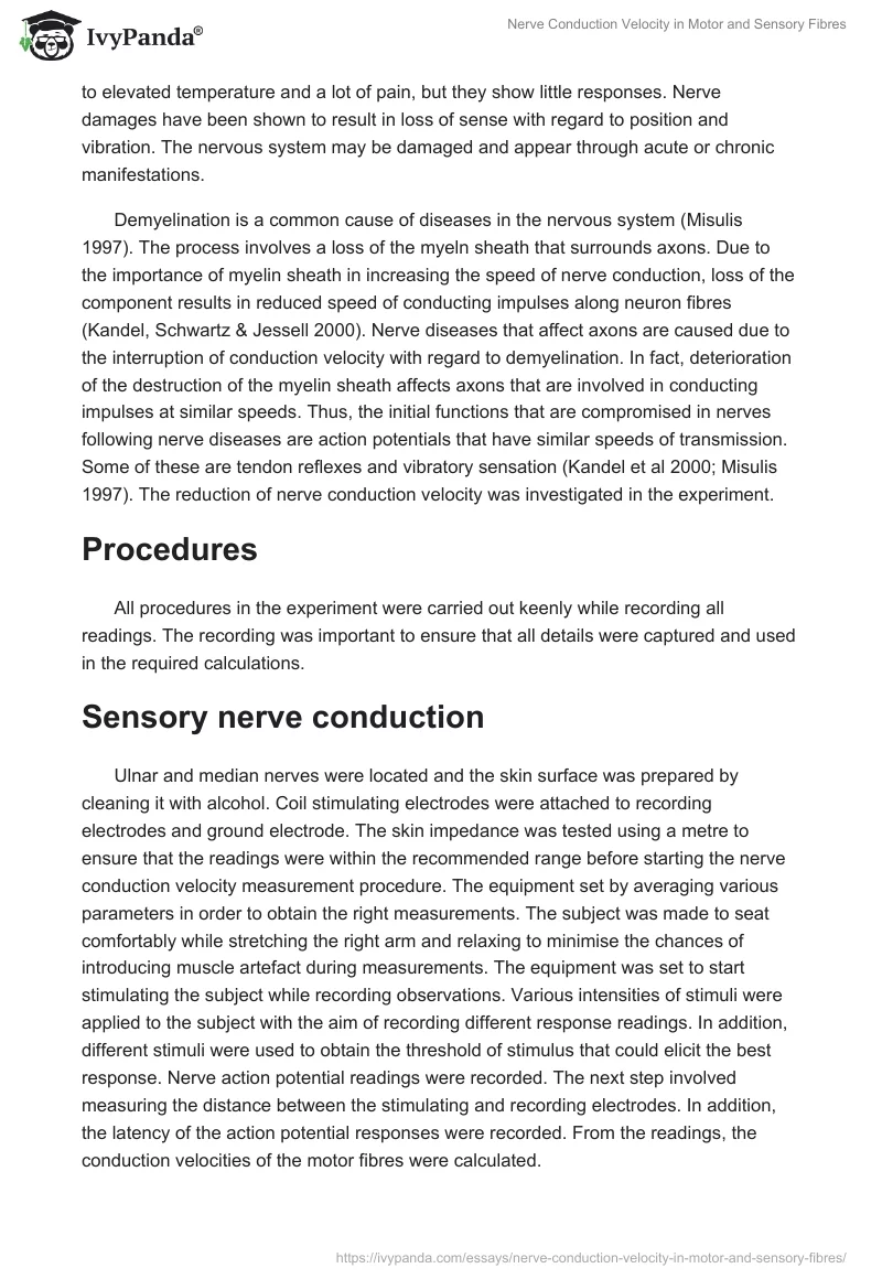 Nerve Conduction Velocity in Motor and Sensory Fibres. Page 2