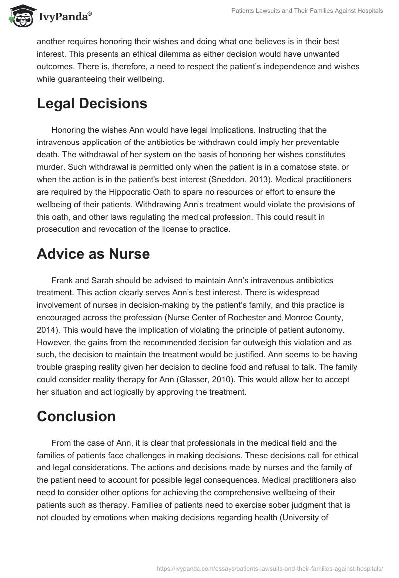 Patients Lawsuits and Their Families Against Hospitals. Page 2