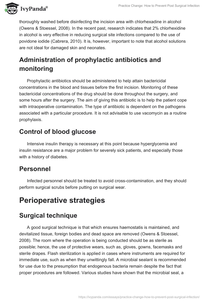 Practice Change: How to Prevent Post Surgical Infection. Page 4