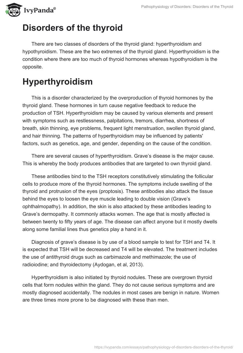 Pathophysiology of Disorders: Disorders of the Thyroid. Page 2